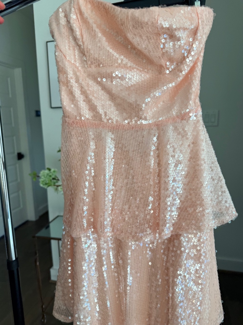 PInk Sequins strapless dress